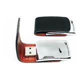 Memoria Usb Personalizada En Llavero Cuero Y Metal De 16gb 