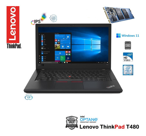 Thinkpad T480  Core I5-8250u 16gb+16gb Optane 256gb 14hd W11
