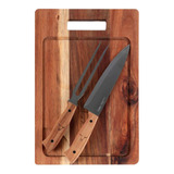 Set Parrillero Wayu Cuchillo Y Pincho + Tabla Pro Loi Chile