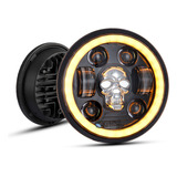 5.75 Faros Led Para Forma De Calavera Redondo Jeep/moto 