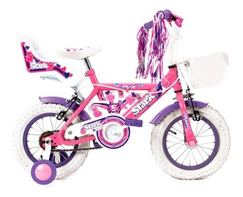 Bicicleta Infantil Stark Flowers Rodado 12 Con Rueditas