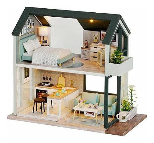Fsolis Diy Kit De Casa De Muñecas En Miniatura Con Muebles
