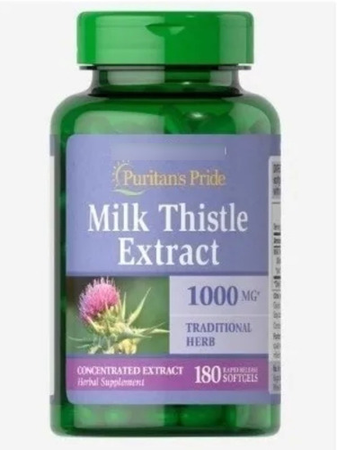 Milk Thistle Silimarina Extract 1000mg 180cp - Puritan Pride Sabor Sem Sabor