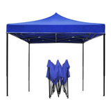 Toldo 3x3 Plegable Metálico Inoxidable Lona, Resiste Lluvia Color Azul