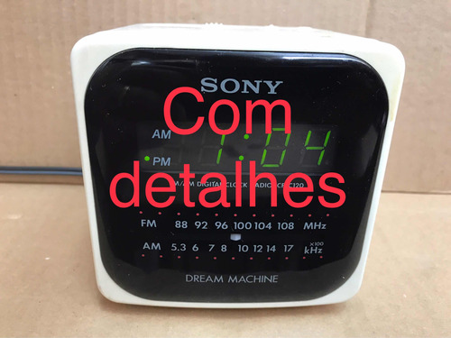 Rádio Relógio Am/fm Da Sony Modelo Icf-c120 Com Detalhes