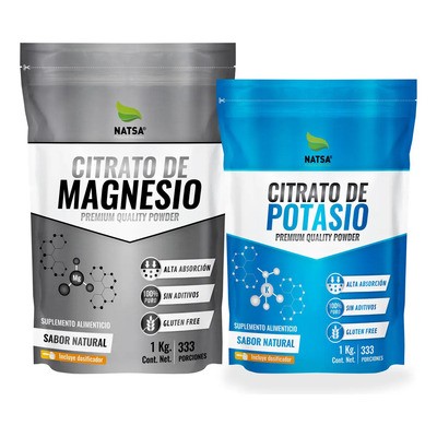 1 Kg Citrato De Magnesio + 1 Kg Citrato De Potasio Alimentic Sabor Natural | MercadoLibre