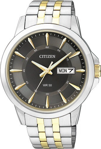 Reloj Citizen Quartz Analog Bf201852h Hombre Color De La Malla Plateado/dorado Color Del Bisel Plateado Color Del Fondo Negro