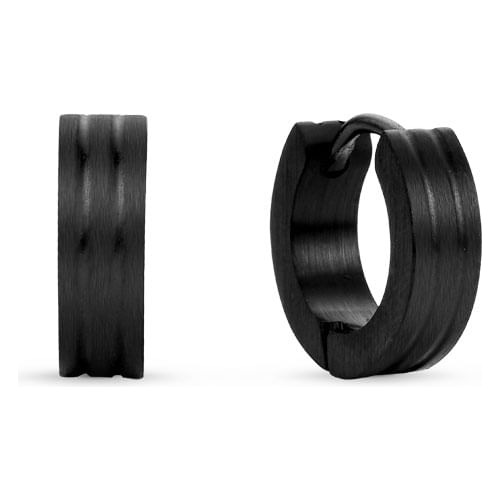 Argola Life Masculina Textura Aço Preto