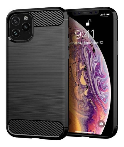 Funda Para iPhone 11 12 13 14 15 Pro Max Antigolpe Carbono