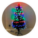 Árbol De Navidad 90 Cm C/puntal Estrella Led Fibra Óptica 