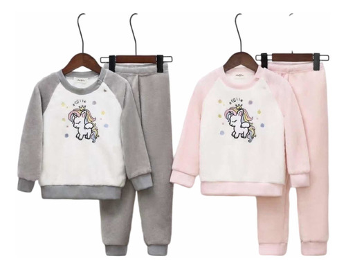 Conjunto Pijama Plush Invierno Para Bebé Niño Niña