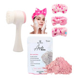 Kit Skin Care Esfoliante Facial + Argila Rosa + Faixa Cabelo