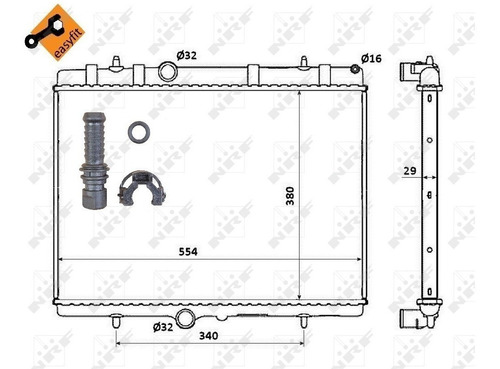 Radiador De Agua Citroen C5 2.0 Hdi 2006/2012 - Marca Nrf Foto 2