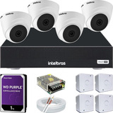 Kit 4 Câmeras Intelbras Vhc 1120 Dome Dvr 4ch Hd Wd Purple