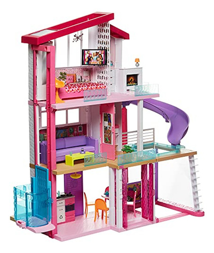 Barbie Casa De Muñecas Dreamhouse Con Piscina Tobogán Y Asce