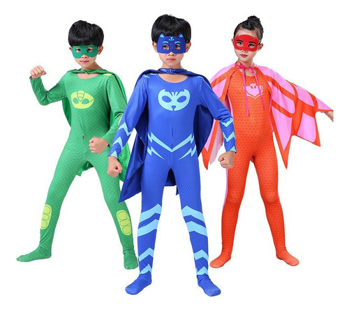 Rt Cosplay Pj Masks Catboy Gekko Traje Halloween Disfraz Niños