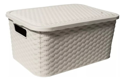 Caja Organizador Canasto Pvc Rattan N°2/ 36x25x17cm Fcg