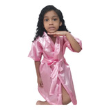 Kit 2 Robe Cetim Infantil Com Bordado