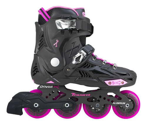 Patins Dynamix Txt Rosa C/ Freio Universal + Brinde Mochila 