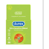 Preservativo Ultra Sensitivo Ribbed Durex  Incluye 3 Condone