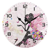 Jumbear Mariposa Reloj De Pared Silencioso Sin Tictac Redond