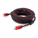 Cable Hdmi 15 Metros Full Hd 1080p Ps3 Xbox 360 Laptop Tv Pc Color Negro/rojo