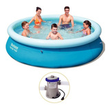 Piscina Inflável 3.800 Litros + Filtro 110v - Bestway Cor Azul