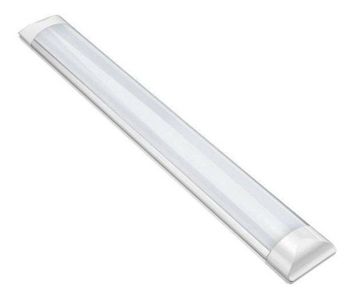 Kit 2 Lâmpada Luminária Led 20w Sobrepor 60cm Retangular Branco Quente 3000k Bivolt Completa 20w Led = 40w Fluorescente