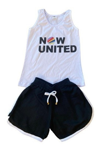 Conjunto Regata Branco E Short Infantil Now United Camiseta