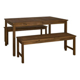 Juego De Mesa Y Banco De Exterior De Madera De Acacia Con Di