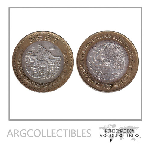 Mexico Moneda 50 Nuevos Pesos 1993 Plata 925 Km-571 Au
