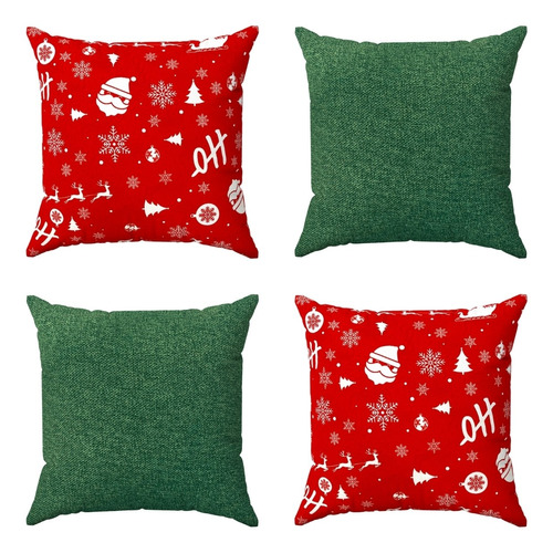 Kit Capa De Almofada 45x45 Natal Natalina Papai Noel Premium