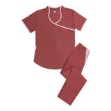 Ambo Oh! Wear Uniforme Médico - Jazmín Poly Bordo Con Lila