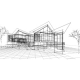 Arquitectura Perspectiva De Fuga Casa C/marco Cuadro Canvas