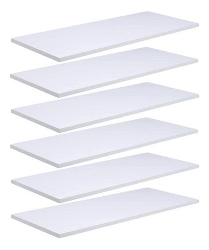 Kit 05 Prateleiras Retas Mdf 120x25 Branco Mdf 25mm 120x25cm