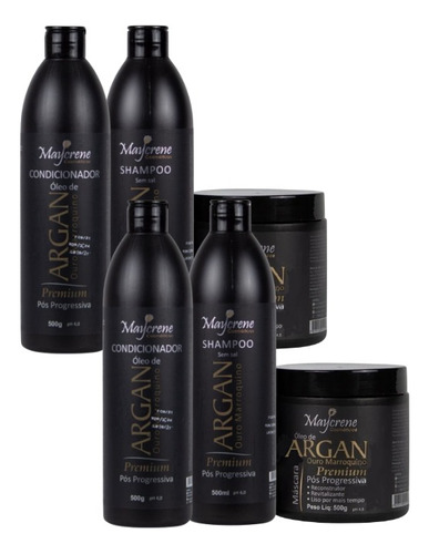 2 Kit Óleo De Argan Ouro Marroquino Pós Progressiva Maycrene