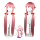 Peruca Cosplay Gasai Yuno Future Diary, Longa, Rosa A