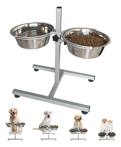 L&w Bros. Tazones Elevados Para Perros De Altura Ajustable C