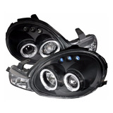 Dodge Neon 2000 2001 2002 Faros Ojo Angel Led Fondo Negro