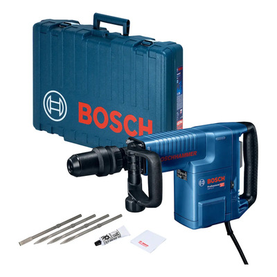 Martillo Demoledor Bosch GSH 11 E 1500W Sds Max 10kg Cincelador Rompedora De Concreto + Set 4 cinceles + Maletín | Envío gratis