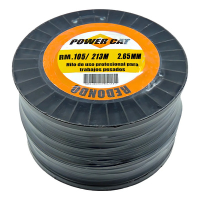 Hilo Para Desbrozadora Powercat Alma de Acero PWC50719318 213 Mts .105 2.65 Mm Color Negro | Meses sin interés