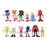 Set 12 Figuras De Sonic Y Sus Amigos 5 Cm - Juguetes De Sega