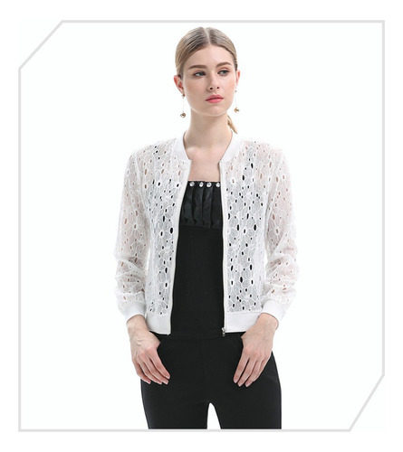 Chamarras Dama Blanco Y Negro Chaqueta  Moda Saco Para