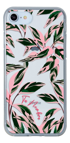 Funda Para iPhone Para Mujer Hojas Plantas Con Tu Nombre