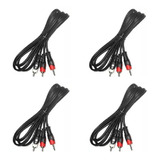  4 Cables Audio 3mts De 2 Rca Macho A 1 Miniplug  Fervanero