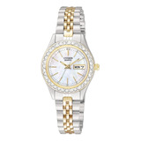 Reloj De Cuarzo Citizen Para Mujer, Acero Inoxidable, Crista