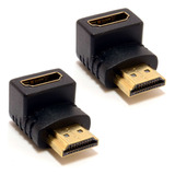 Kit 2x Adaptador Hdmi Curva Adaptador Hdmi 90 Graus Em L