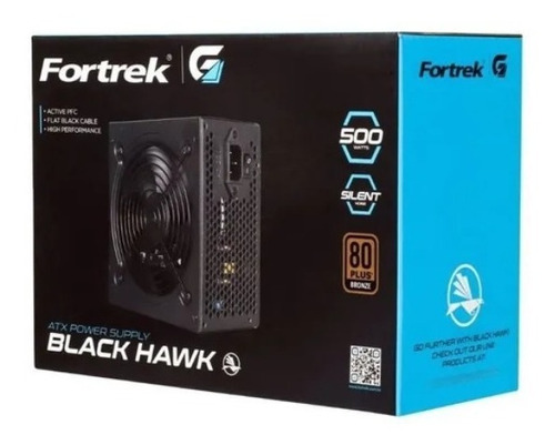 Fonte Atx Black Hawk 500w 80plus Bronze Fortrek G Lacrado