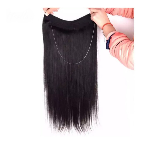 Cortinas De Pelo Vincha Hilo Invisible Extensiones 6 Capas