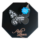 40 Llaveros Mariposas Con Dije Souvenir Personalizado 